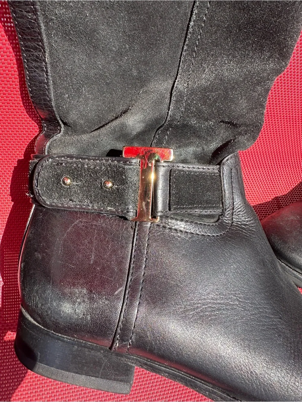 Tory Burch-8 1/2 -Women's Black Leather & Suede  Riding Boots.